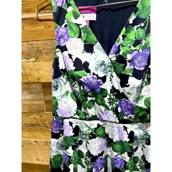 Talbots  X Oprah Floral Hydrangea Fit Flare Dress US8 Purple Green Wedding party - Picture 3 of 5